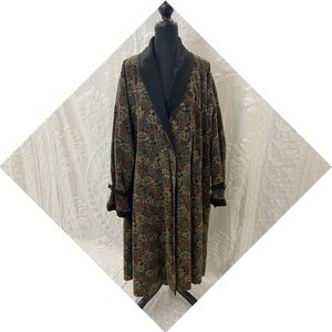 VINTAGE HANDMADE Women's Corduroy Cape Sz L-XXL Macro-Floral Dark Fairy Grunge